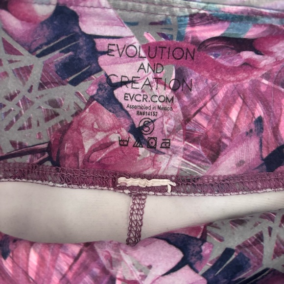 Evolution and Creation Tropical Floral Paradise Print Leggings Size Small - Picture 8 of 8